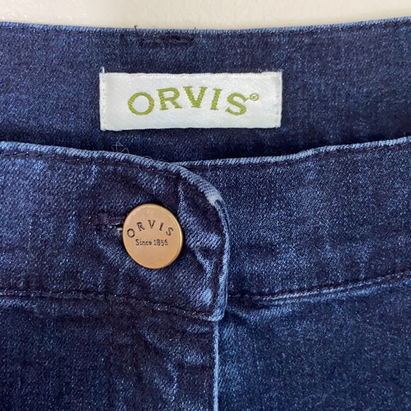ORVIS NWOT Dark Blue Denim Jeans Capri Straight Cut - Picture 14 of 16